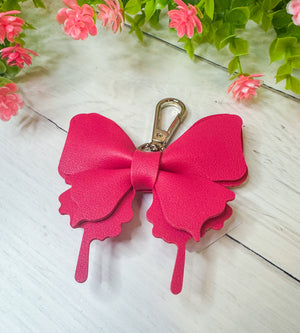 All A Flutter Deep Pink Butterfly Bow Keychain