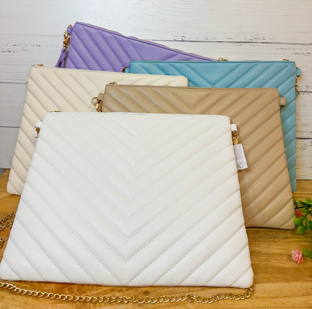 Chic Look Chevron Stitch Clutch Purse