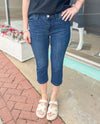 Cameron - Dark Wash Side Slit Judy Blue Capris