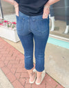 Cameron - Dark Wash Side Slit Judy Blue Capris