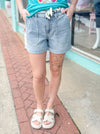 Grace - Light Wash HW Cuff Jogger Judy Blue Shorts