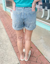 Grace - Light Wash HW Cuff Jogger Judy Blue Shorts