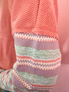 Take A Chance - Pink - Contrast Striped Long Sleeve Top