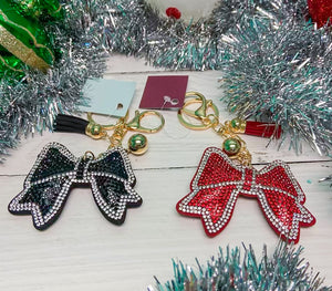 Bow Obsessed Puffy Bling Keychain