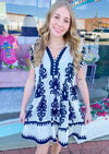 Going Places Black & Cream Tapestry Print Dress