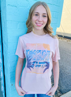 Salt Water & Sun Shine Peach Tee