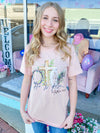 He Is Risen Lamb Peach Tee