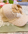 Creations By Kim - Vintage Glam Cream Lace Hat One of a Kind