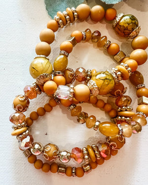 Colors of Fall Beaded Luxe Bracelet Stack