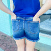 Billie - 2 Button "Dad Style" Distressed Judy Blue Shorts