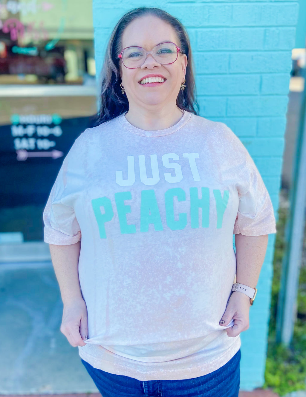 Just Peachy Bleached Tee