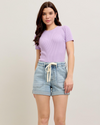 Grace - Light Wash HW Cuff Jogger Judy Blue Shorts