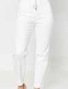 Bridget - White HW Cuffed Judy Blue Joggers