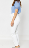 Bridget - White HW Cuffed Judy Blue Joggers