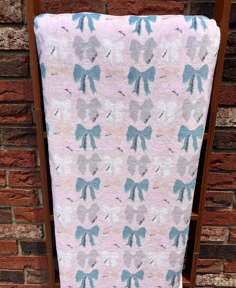 Blessings & Bows Scripture Bow Mauve Cozy Blanket