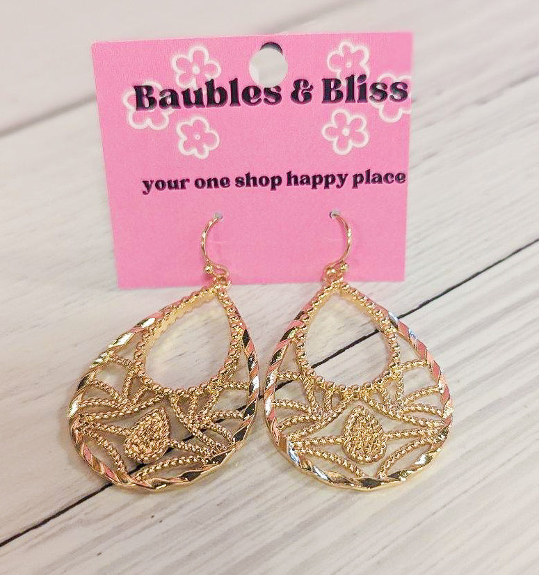 Stay Golden Patterned Earrings