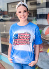 USA Leopard Flag Bleached Tee