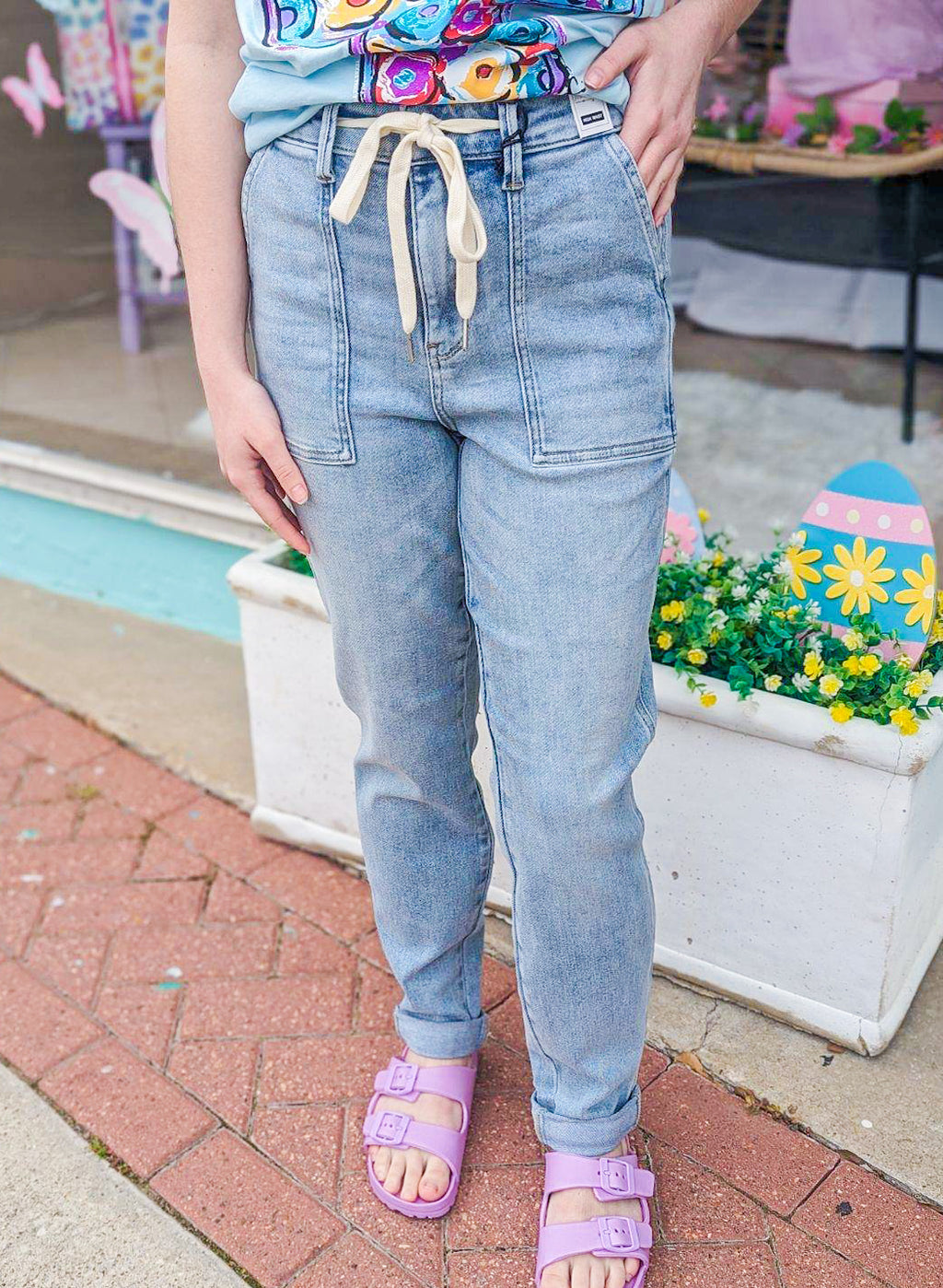 Jenny - HW Vintage Double Cuff Judy Blue Joggers