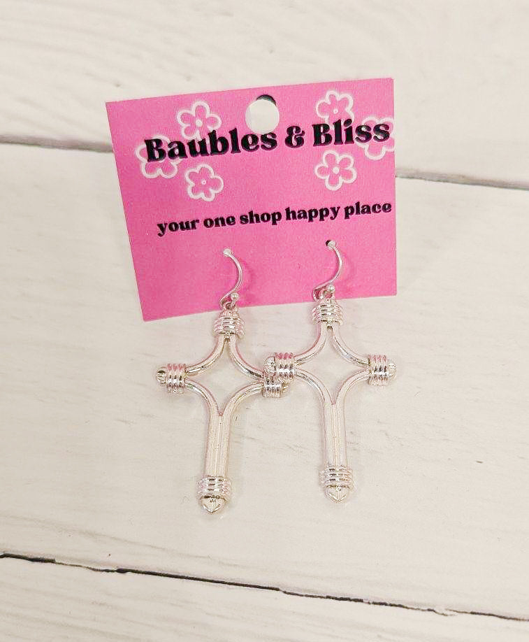 Redeemed Silver Cross Earrings