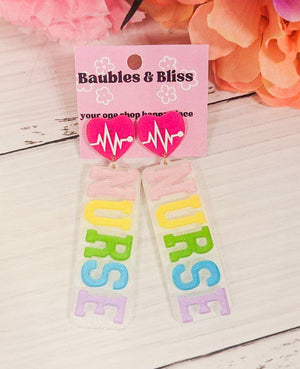 Nurse Colorful Acrylic Earrings