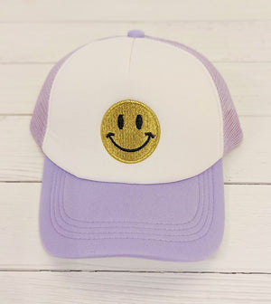 Smiley Patch Lavender Hat