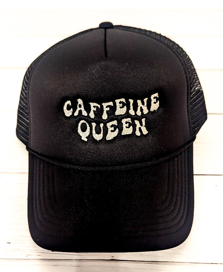 Caffeine Queen Black Trucker Hat