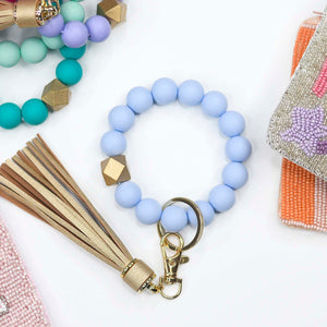 Girl Boss Silicone Beaded & Tassel Keychain Bracelet