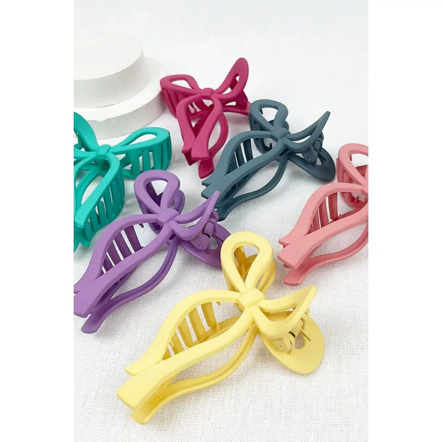 Matte Tone Bow Shape Hair Claw Clip