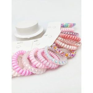 Pink Vibes Spiral Hair Tie Set of 4