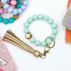 Girl Boss Silicone Beaded & Tassel Keychain Bracelet