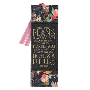 I Know The Plans Faux Leather Bookmark