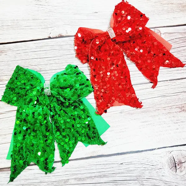 Christmas Sequin Velvet Bow Clip