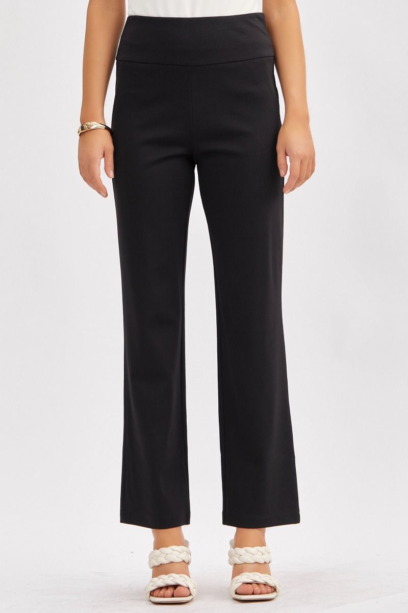 Working Girl Black Slim Straight Stretch Pants
