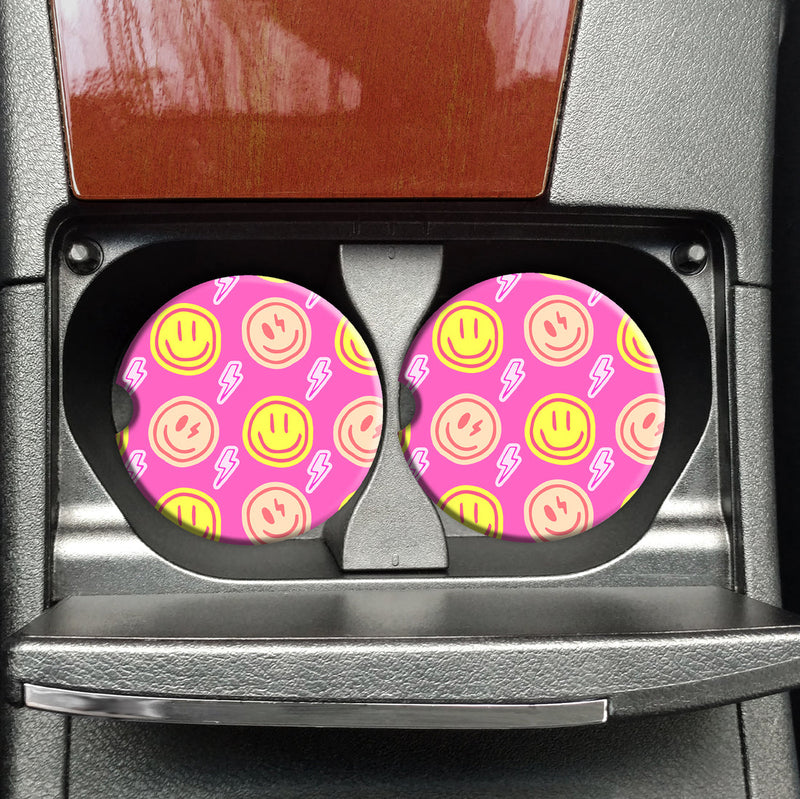 Y2K Smiley - Car Coaster