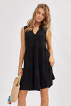 All Occasions Black Tiered Tank Dress
