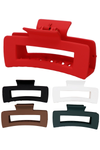 Christmas Colors Rectangle Hair Claw Clip