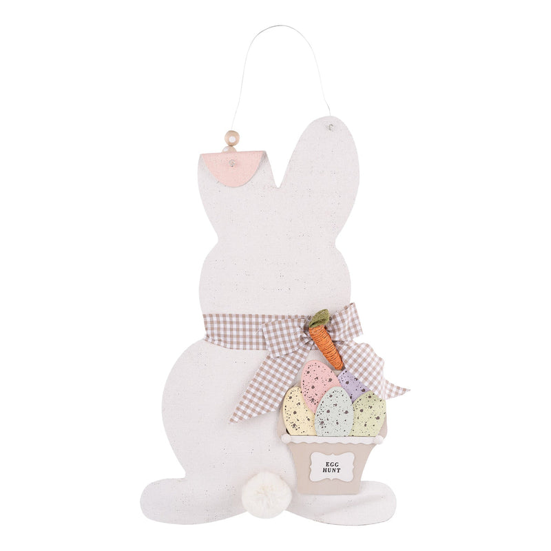 Bunny with Basket Burlee Hanging Sign