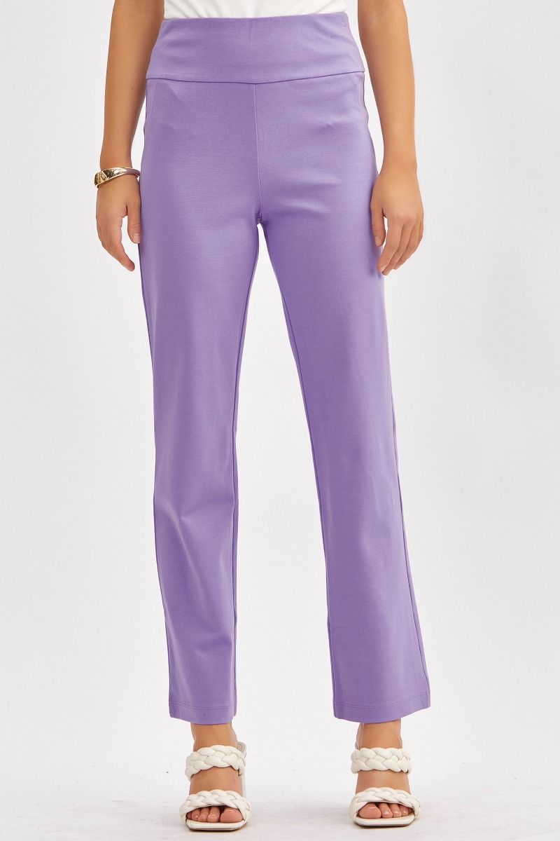Working Girl Lavender Slim Straight Stretch Pants