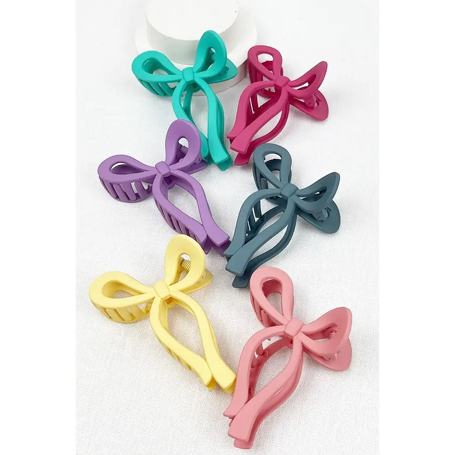 Matte Tone Bow Shape Hair Claw Clip