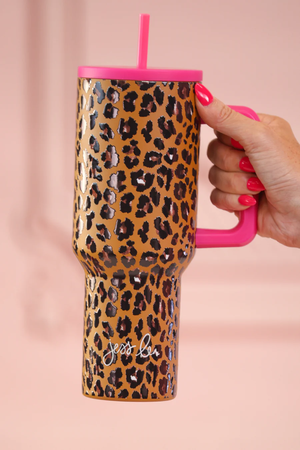 Prima Donna Leopard Pink Trim 40oz Tumbler