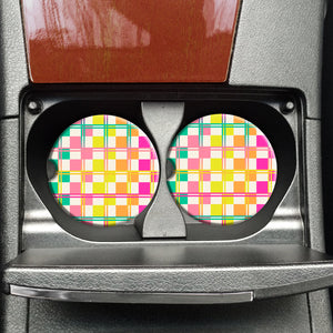 Retro Gingham - Car Coaster