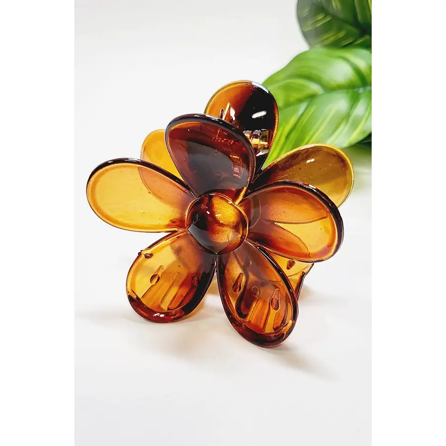 Translucent Neutral Flower Hair Claw Clip