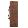 Soar On Wings Brown Faux Leather Bookmark