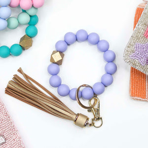 Girl Boss Silicone Beaded & Tassel Keychain Bracelet