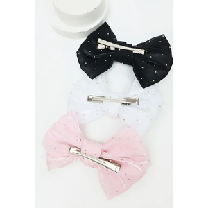 Studded Shiny Bow Hair Clip