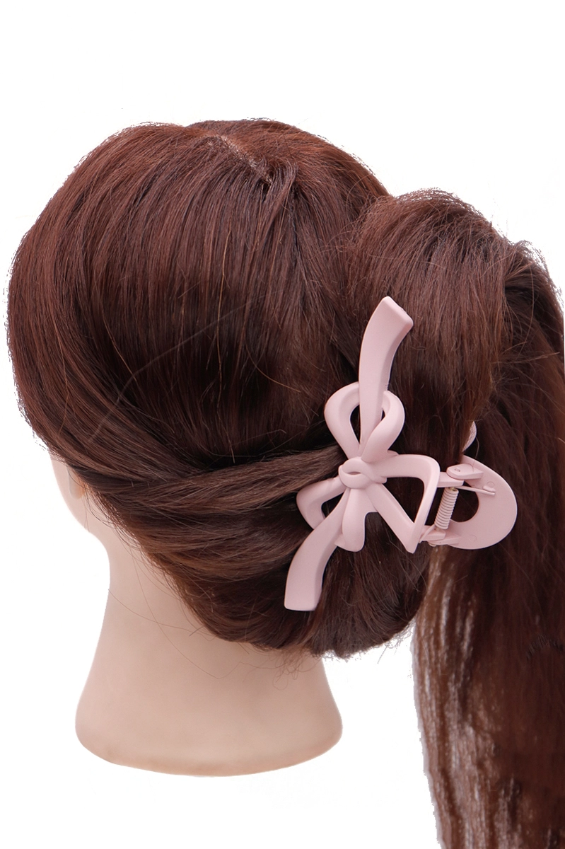 Matte Ribbon Bow Hair Claw Clip