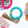 Girl Boss Silicone Beaded & Tassel Keychain Bracelet