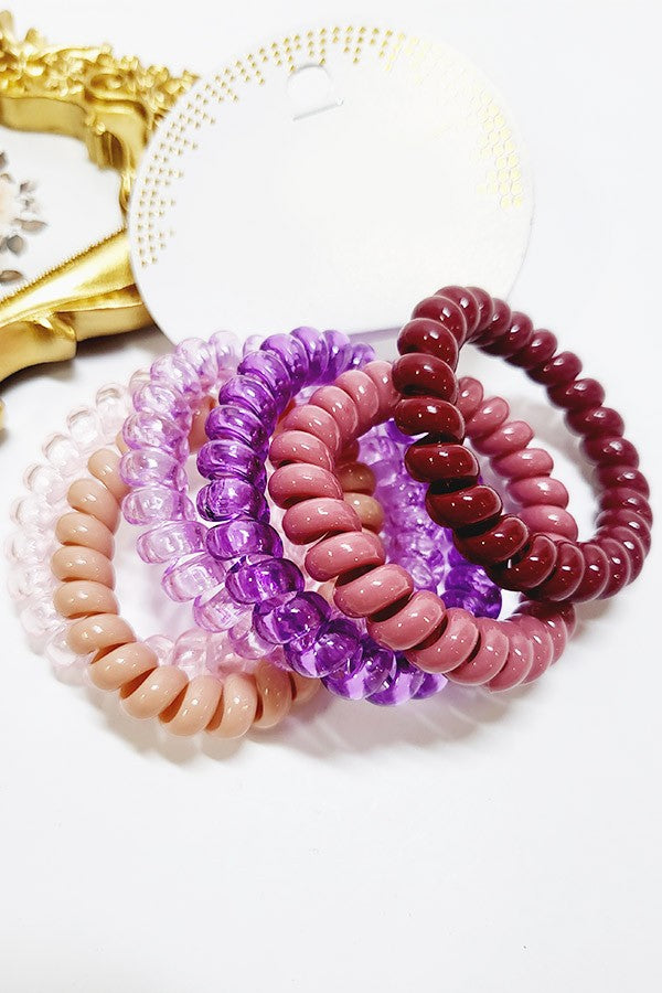 Mauvelous Vibes Phone Cord Hair Tie Set of 6