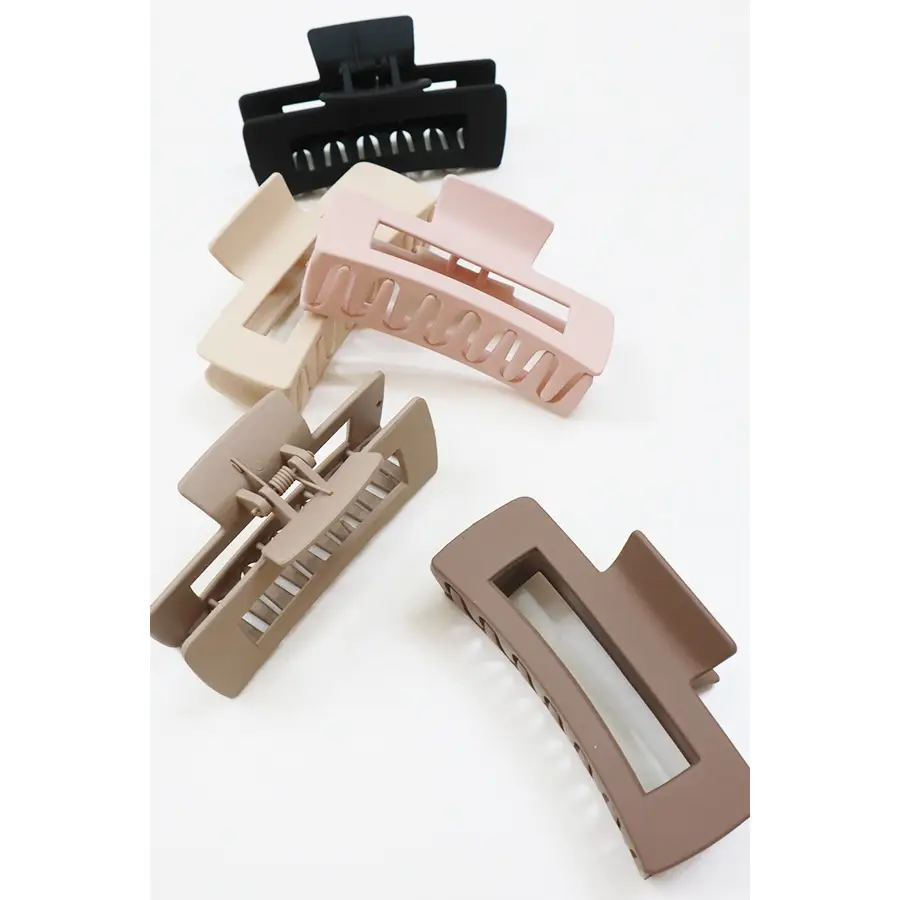 Neutral Matte Rectangle Hair Claw Clip