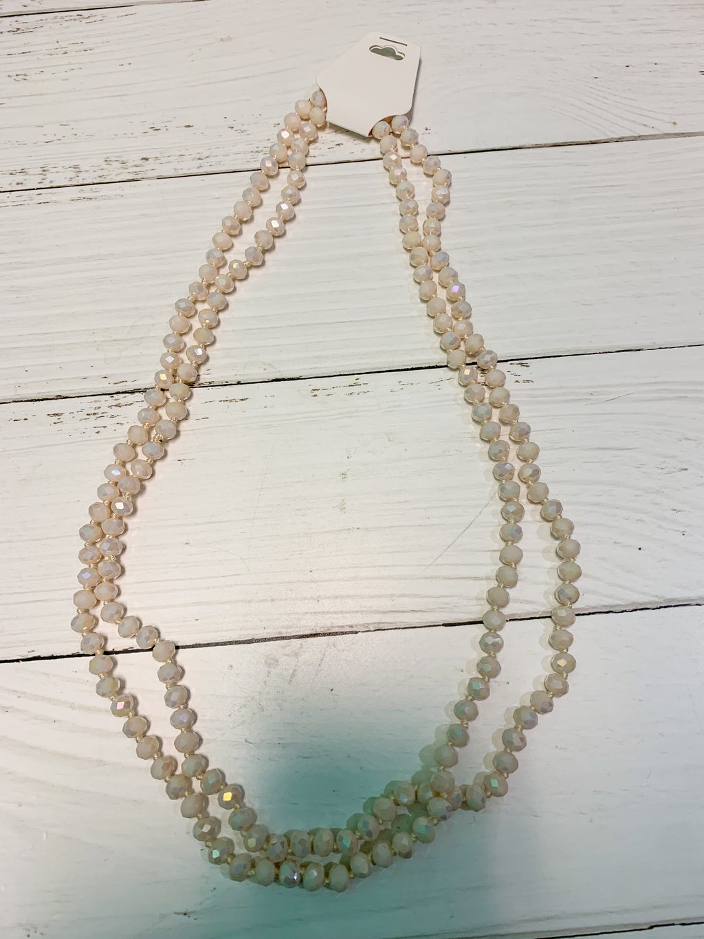 Cream - Beaded Necklace 60"